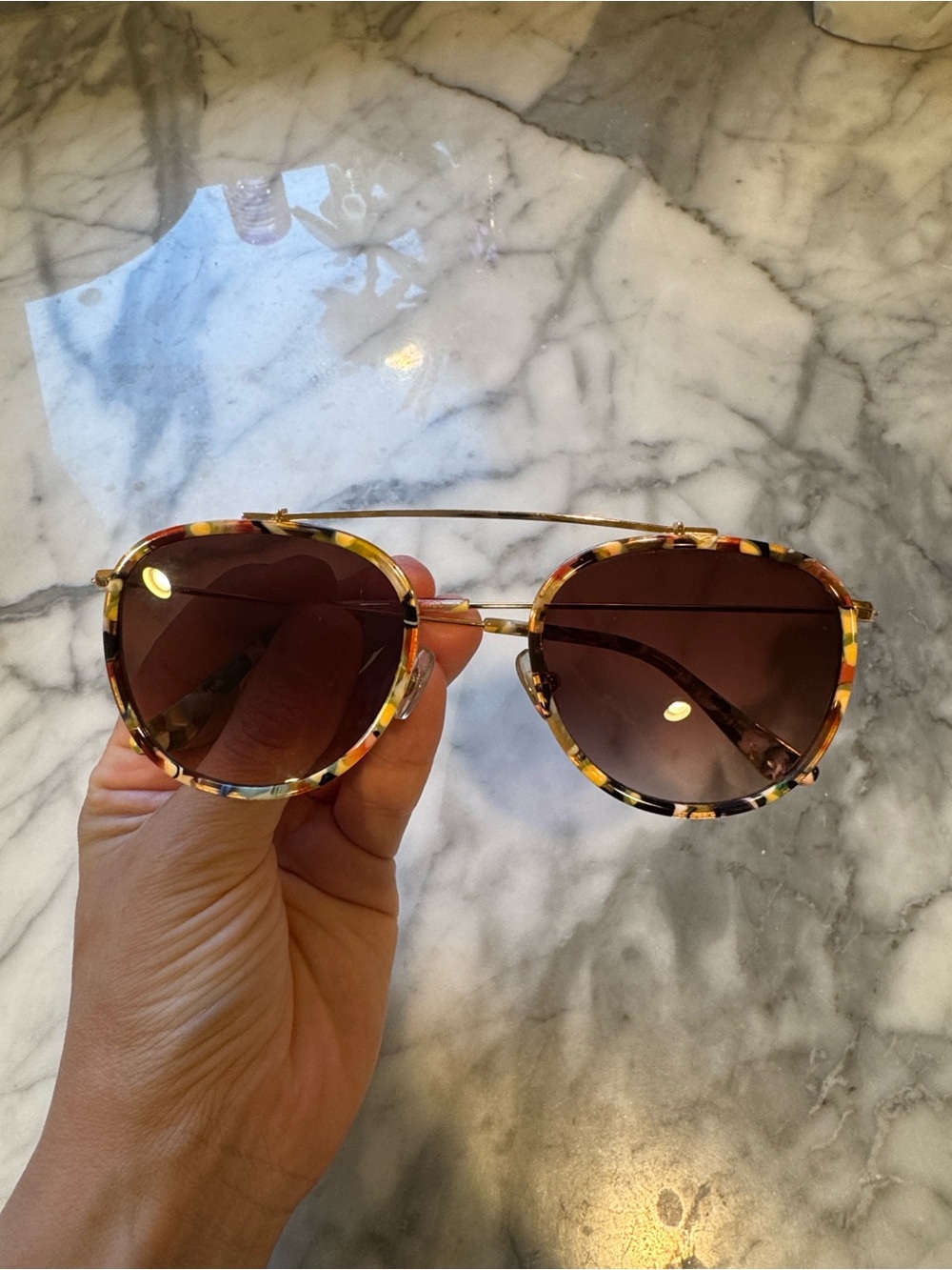 KREWE Multicolor Chartes Aviator Sunglasses